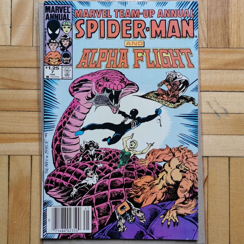 Vintage 1984 spiderman and Alpha flight marvel